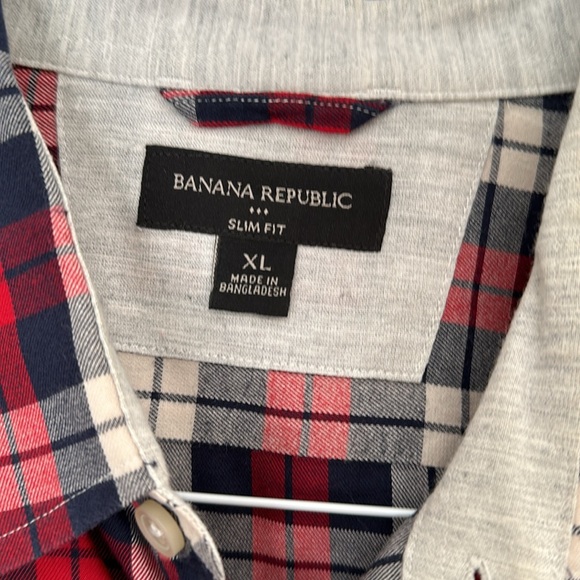 BANANA REPUBLIC Plaid Flannel Button Down Shirt Mens XL - Picture 3 of 3
